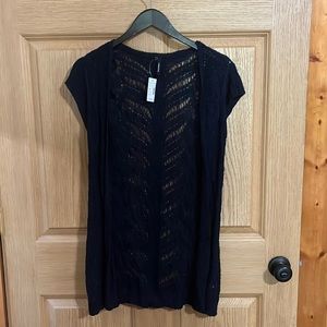 Maurices Womens dark blue short sleeve cardigan